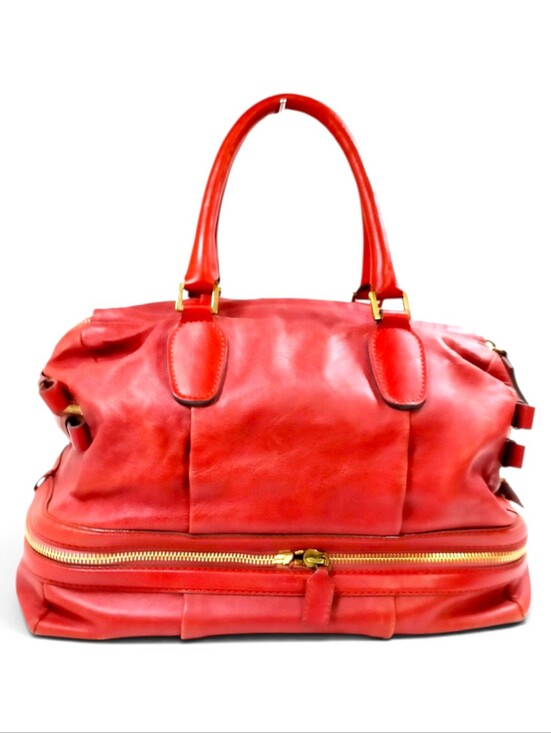 Handbags - Chloe Red Leather Satchel Handbag Tote